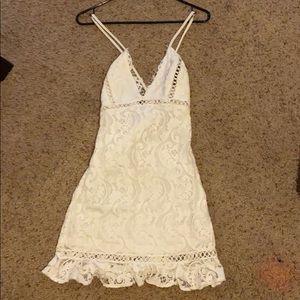 White Lace Thin Strap Dress